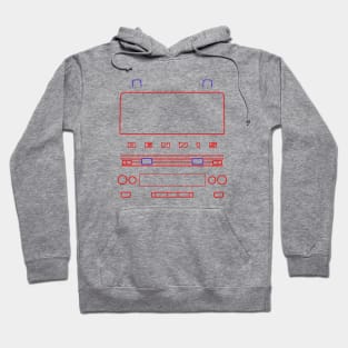 Classic Dennis fire engine outline graphic (red) Hoodie